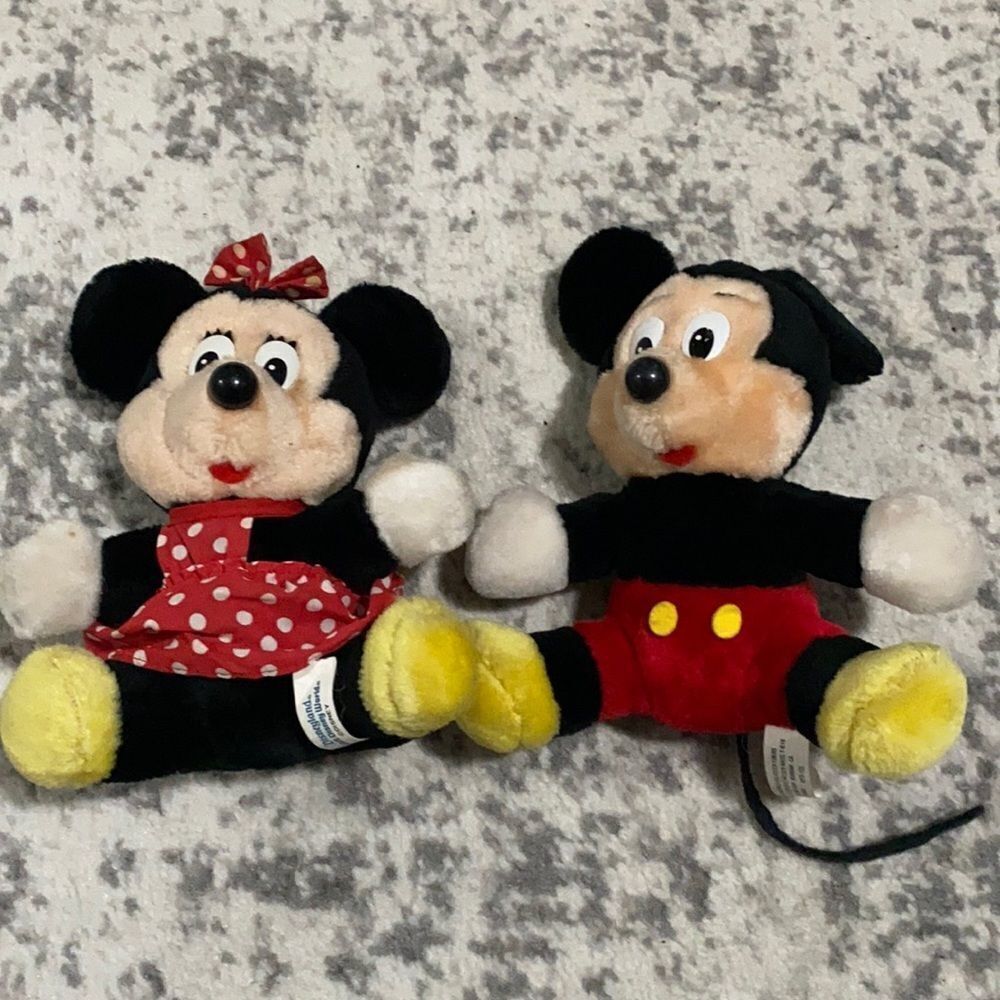 Disney‎ Mickey and Minnie Mouse Plush Stuffed Toy VTG Vintage